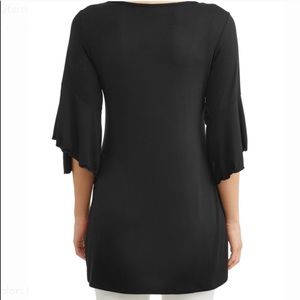 Medium Maternity Black Tunic Top M 3/4 Sleeves NWT